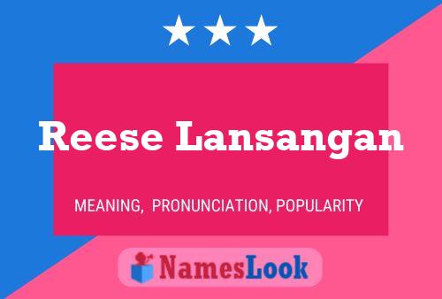 Reese Lansangan Name Poster