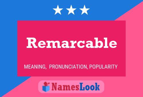 Remarcable Name Poster