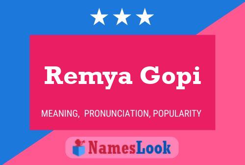 Remya Gopi Name Poster