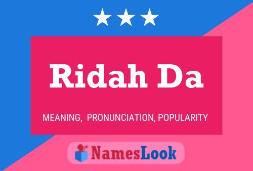 Ridah Da Name Poster