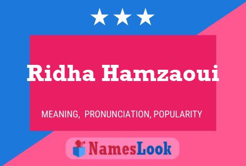 Ridha Hamzaoui Name Poster