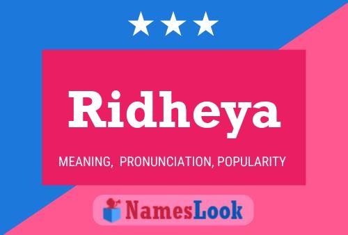 Ridheya Name Poster