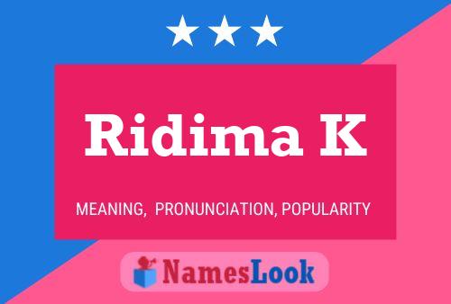 Ridima K Name Poster