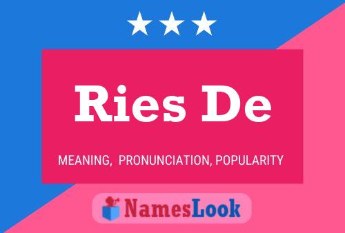 Ries De Name Poster