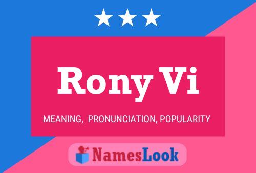 Rony Vi Name Poster