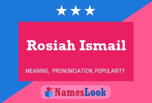 Rosiah Ismail Name Poster