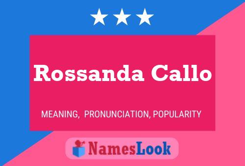 Rossanda Callo Name Poster