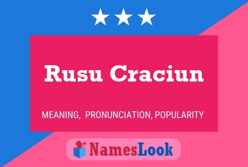 Rusu Craciun Name Poster