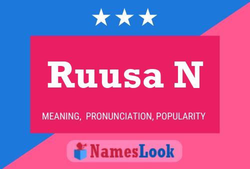 Ruusa N Name Poster