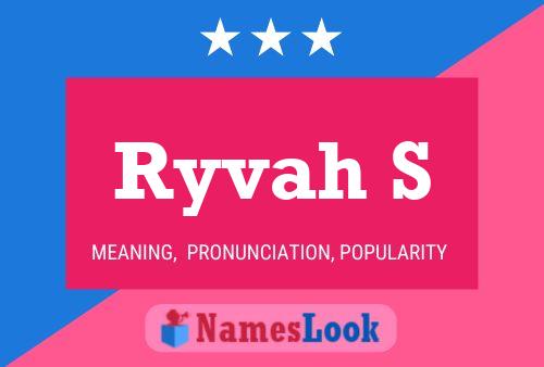 Ryvah S Name Poster