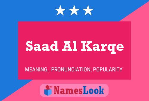 Saad Al Karqe Name Poster