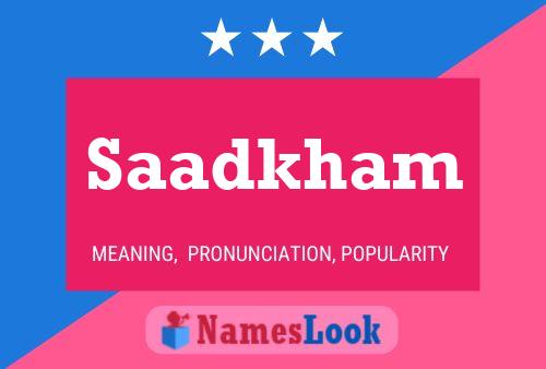 Saadkham Name Poster