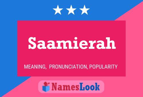 Saamierah Name Poster