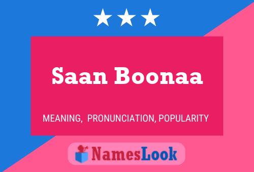 Saan Boonaa Name Poster