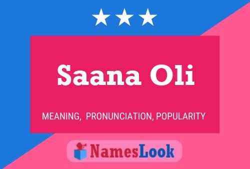 Saana Oli Name Poster