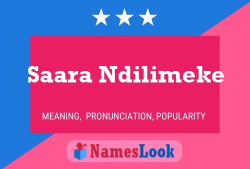 Saara Ndilimeke Name Poster