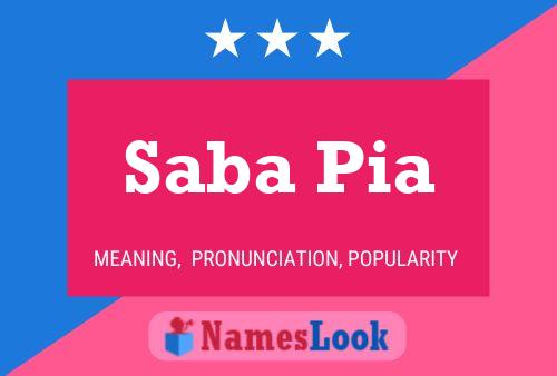 Saba Pia Name Poster