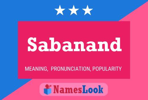 Sabanand Name Poster