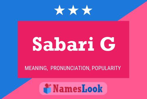 Sabari G Name Poster