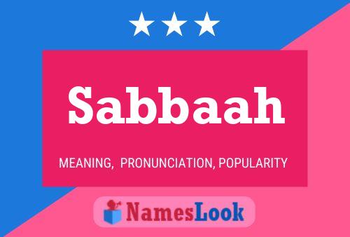 Sabbaah Name Poster