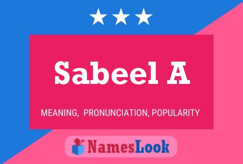 Sabeel A Name Poster