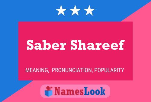 Saber Shareef Name Poster