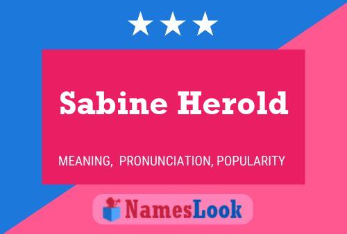 Sabine Herold Name Poster