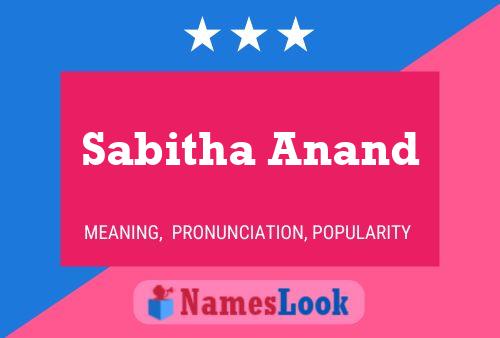 Sabitha Anand Name Poster