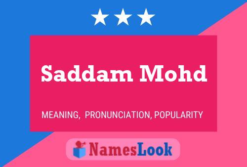 Saddam Mohd Name Poster