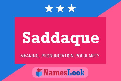 Saddaque Name Poster