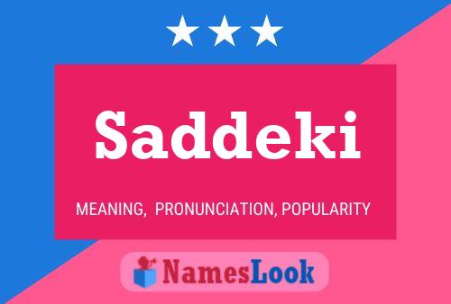 Saddeki Name Poster