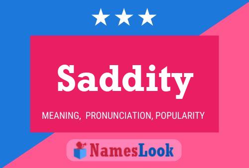 Saddity Name Poster