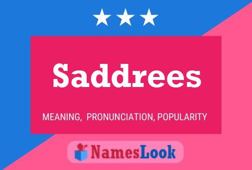 Saddrees Name Poster