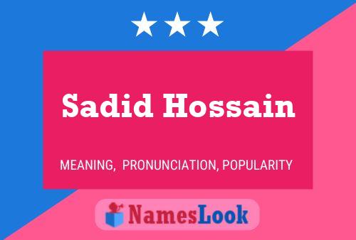 Sadid Hossain Name Poster