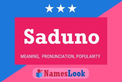 Saduno Name Poster