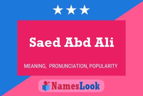 Saed Abd Ali Name Poster