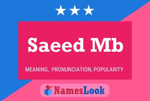 Saeed Mb Name Poster