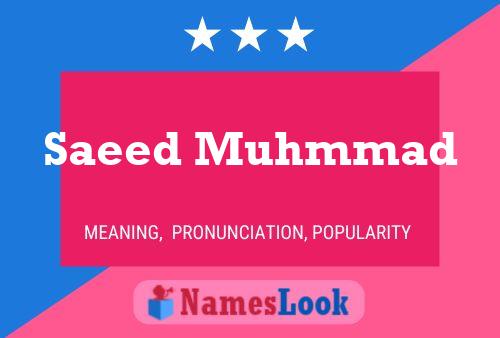 Saeed Muhmmad Name Poster