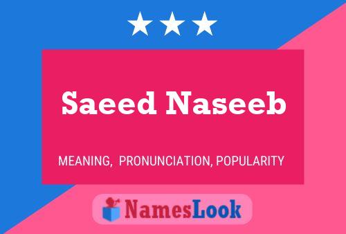 Saeed Naseeb Name Poster