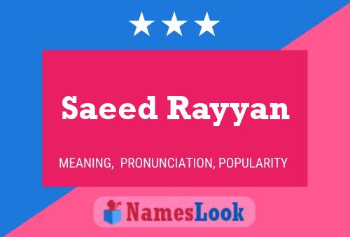 Saeed Rayyan Name Poster