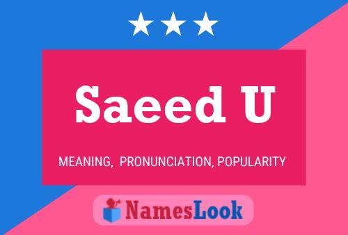 Saeed U Name Poster