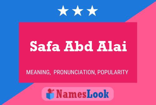 Safa Abd Alai Name Poster