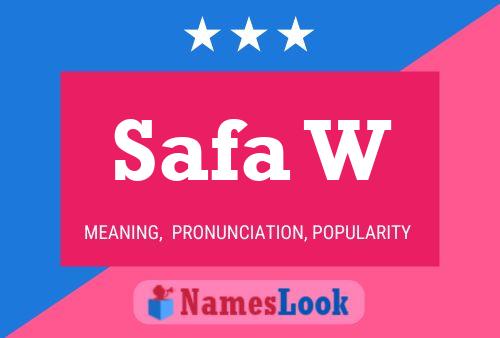 Safa W Name Poster