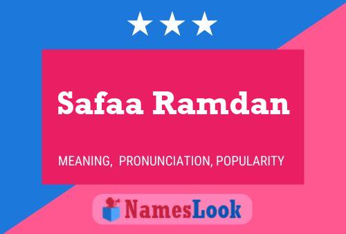 Safaa Ramdan Name Poster