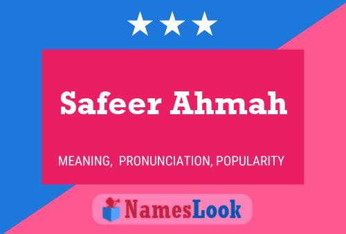 Safeer Ahmah Name Poster