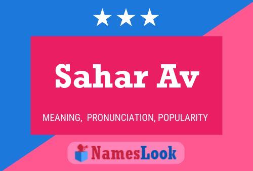 Sahar Av Name Poster