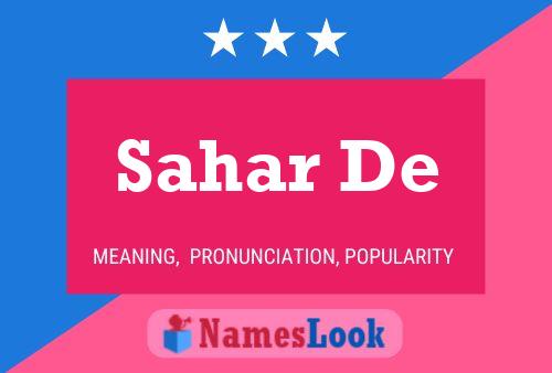 Sahar De Name Poster