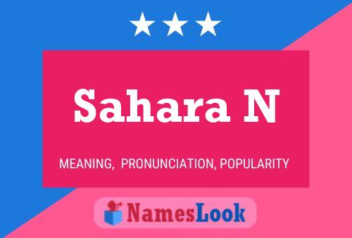 Sahara N Name Poster