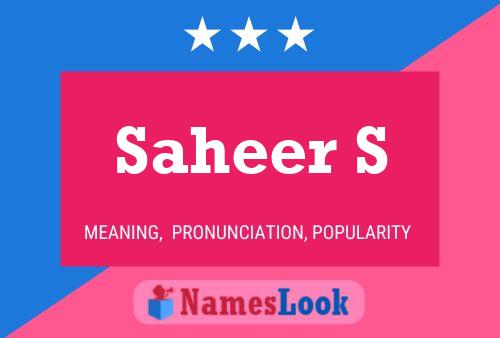 Saheer S Name Poster