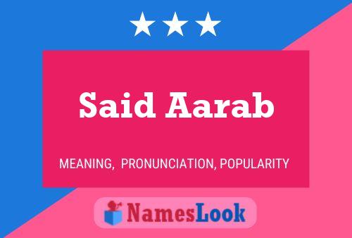 Said Aarab Name Poster